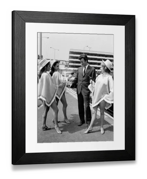 Framed Print : Clint Eastwood with cowgirls, Sue Melody, Sandra Marshall Framed Print : Clint Eastwood with cowgirls, Sue Melody, Sandra Marshall