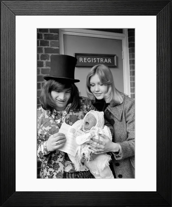 Framed Print : Screaming Lord Sutch and son and Thann Rendessy. February 1975 75-01011-007 Framed Print : Screaming Lord Sutch and son and Thann Rendessy. February 1975 75-01011-007