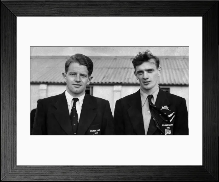 Framed Print : Some of the Olympic team arrive home, John Disley and Chris Chataway leaving Bovingdon Framed Print : Some of the Olympic team arrive home, John Disley and Chris Chataway leaving Bovingdon