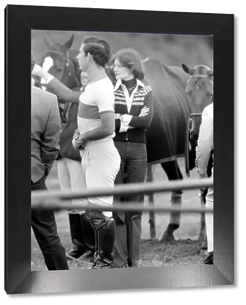 Prince Charles. Polo at Windsor with girlfriend Lady Sarah Spencer