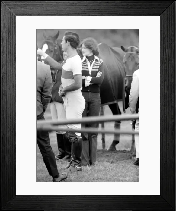 Framed Print : Prince Charles. Polo at Windsor with girlfriend Lady Sarah Spencer Framed Print : Prince Charles. Polo at Windsor with girlfriend Lady Sarah Spencer