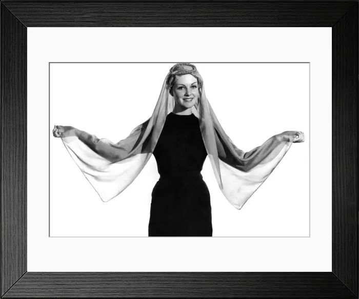 Framed Print : Model Roma Reeves seen here wearing a headscarf. December 1959 P006968