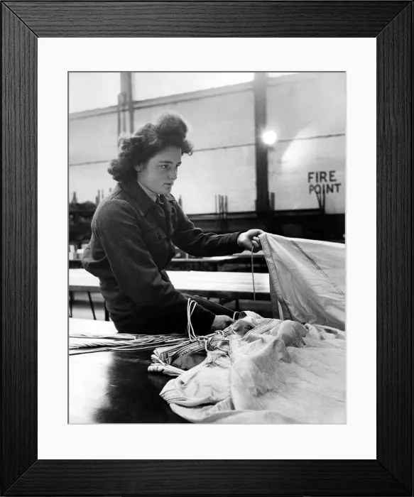 Framed Print : W. A. A. Fs. at Upper Heyford R. A. F. Camp have now packed over half a million parachutes Framed Print : W. A. A. Fs. at Upper Heyford R. A. F. Camp have now packed over half a million parachutes