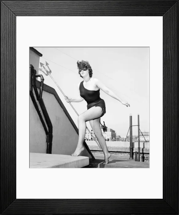 Framed Print : Women dressed as She Devil. Model: Pamela Dennis. May 1957 E270-004 Framed Print : Women dressed as She Devil. Model: Pamela Dennis. May 1957 E270-004