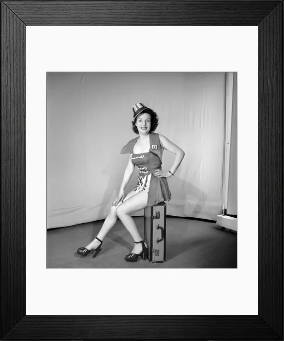 Framed Print : Women wearing majorettes fancy dress. 1965 E46-001 Framed Print : Women wearing majorettes fancy dress. 1965 E46-001