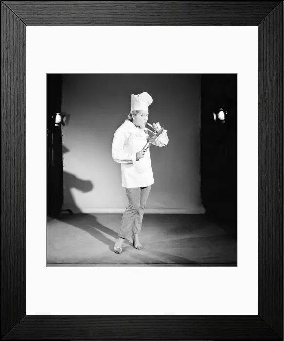 Framed Print : Model dressed as a chef. 1959 E250-008 Framed Print : Model dressed as a chef. 1959 E250-008