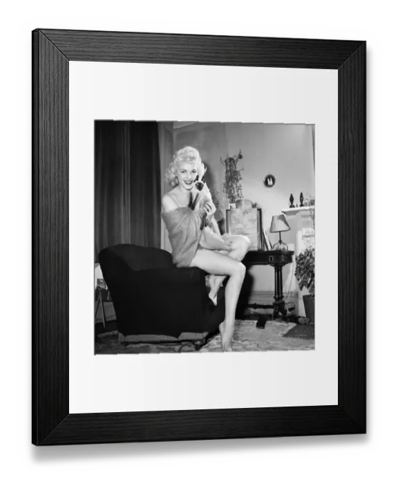 Framed Print : Model June Simpson seen here with her pet kitten. 1962 Framed Print : Model June Simpson seen here with her pet kitten. 1962