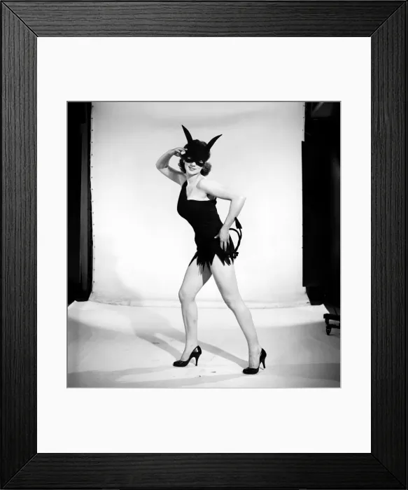 Framed Print : Model Jacqueline Durran dressed as a She Devil. June 1957 Framed Print : Model Jacqueline Durran dressed as a She Devil. June 1957