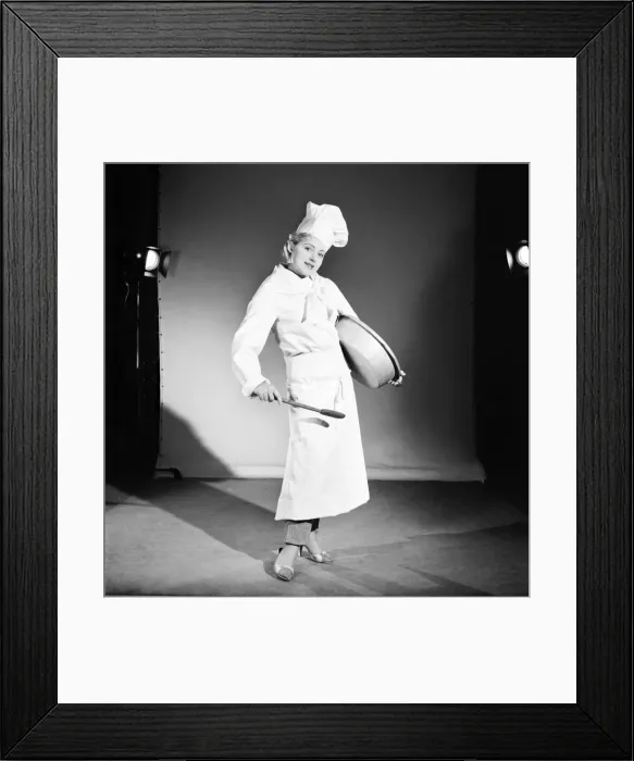 Framed Print : Model dressed as a chef. 1959 E250-013 Framed Print : Model dressed as a chef. 1959 E250-013