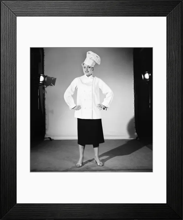 Framed Print : Model dressed as a chef. 1959 E250-011 Framed Print : Model dressed as a chef. 1959 E250-011