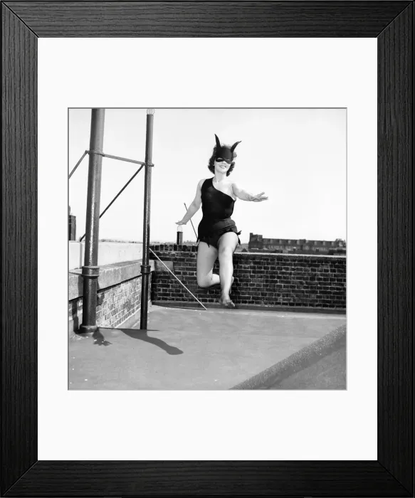 Framed Print : Women dressed as She Devil. Model: Pamela Dennis. May 1957 E270-006 Framed Print : Women dressed as She Devil. Model: Pamela Dennis. May 1957 E270-006