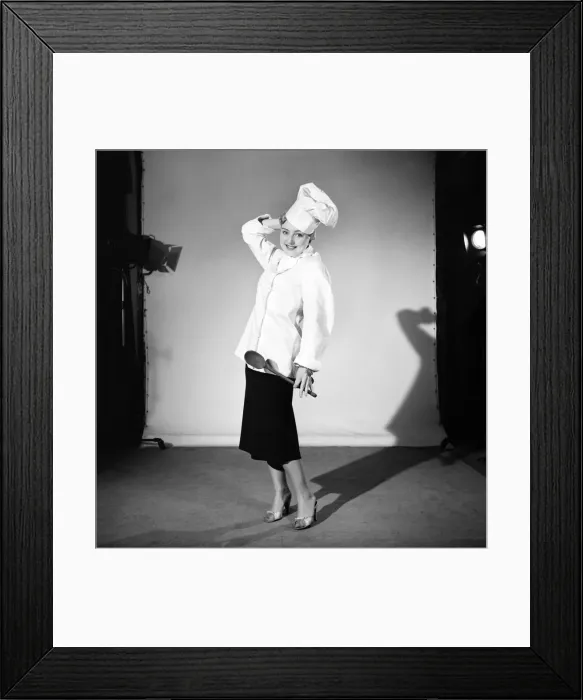 Framed Print : Model dressed as a chef. 1959 E250-006