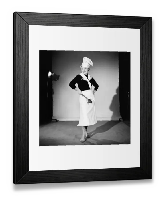 Framed Print : Model dressed as a chef. 1959 E250-002 Framed Print : Model dressed as a chef. 1959 E250-002