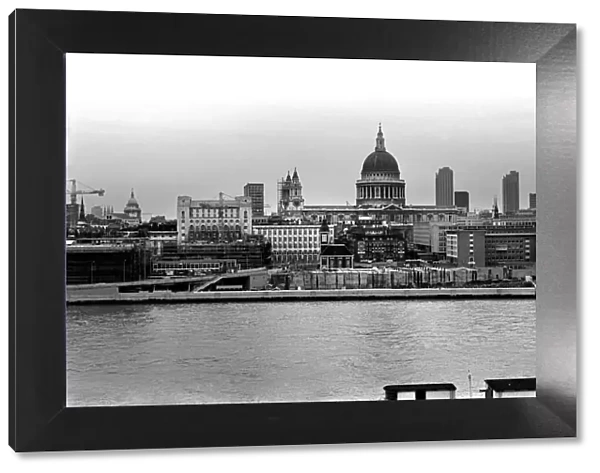 Cityscape: Thames: Panoramic. London Skyline Panorama. February 1977 77-00065-006