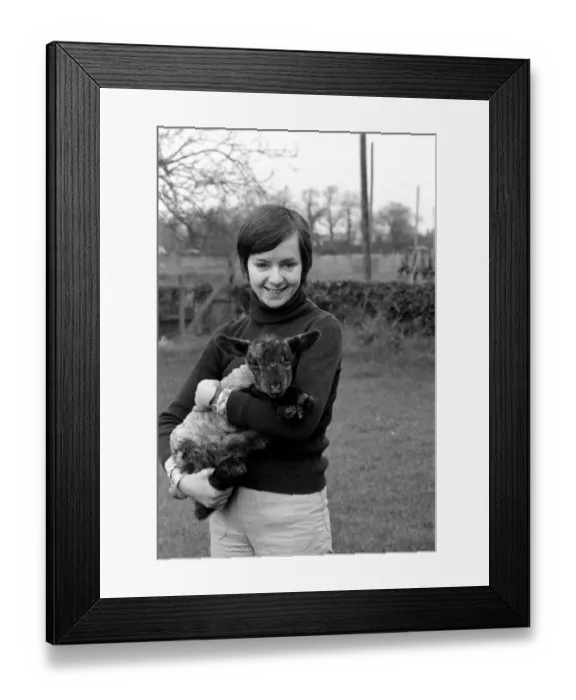 Framed Print : Girl with Lamb  /  Children  /  Animals: Miss Elizabeth Larter. February 1975 75-00916-001