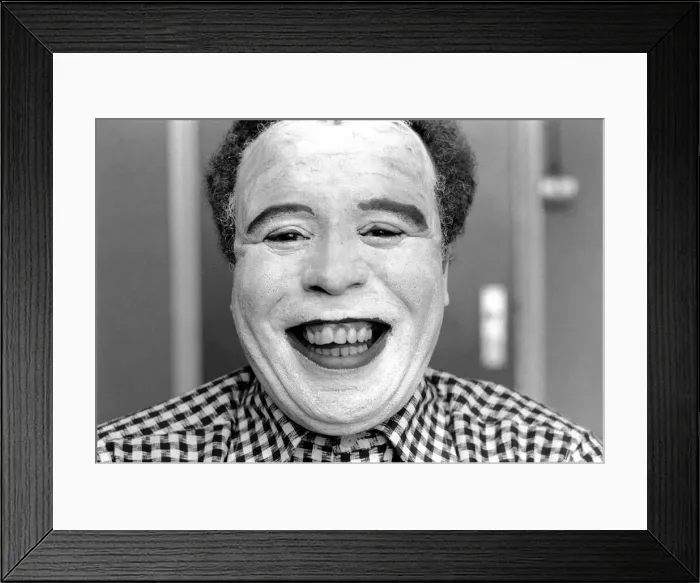 Framed Print : Make up: Humour: Comedy. Comedian Charlie Williams Playing the Whiteman Framed Print : Make up: Humour: Comedy. Comedian Charlie Williams Playing the Whiteman