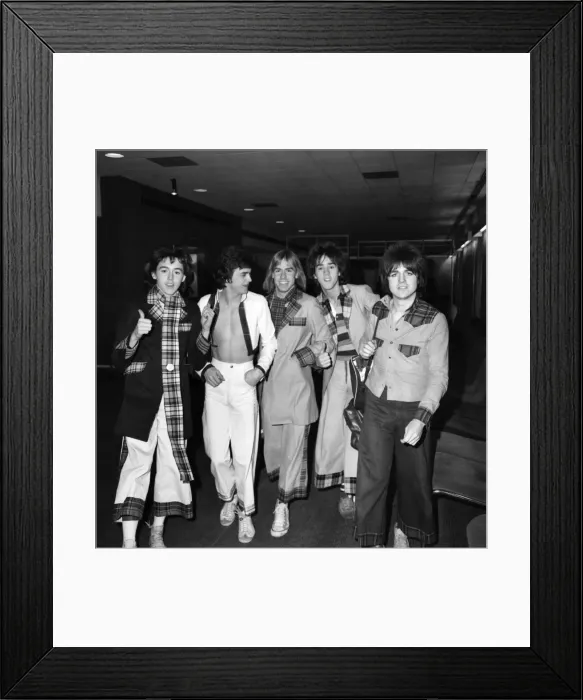 Framed Print : Bay City Rollers. The Bay City Rollers'leaving Heathrow airport for Los