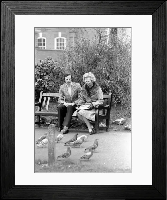 Framed Print : Mrs. Margaret Thatcher and son Mark. February 1975 75-00775-001 Framed Print : Mrs. Margaret Thatcher and son Mark. February 1975 75-00775-001