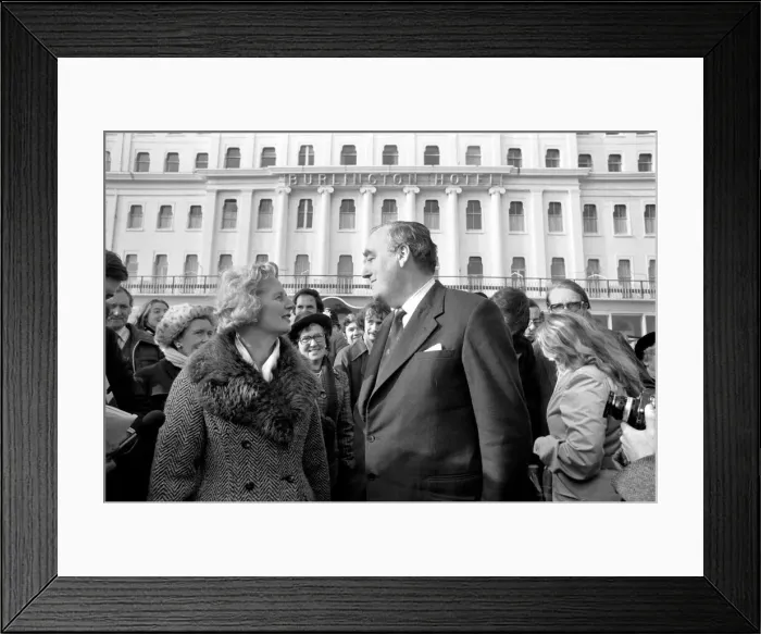 Framed Print : William Whitelaw and Margaret Thatcher meet young conservatives Framed Print : William Whitelaw and Margaret Thatcher meet young conservatives