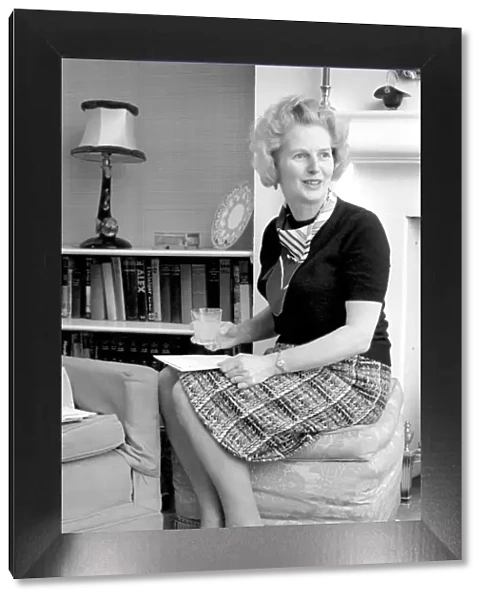 Margaret Thatcher M. P. at her Chelsea home. February 1975 75-00616