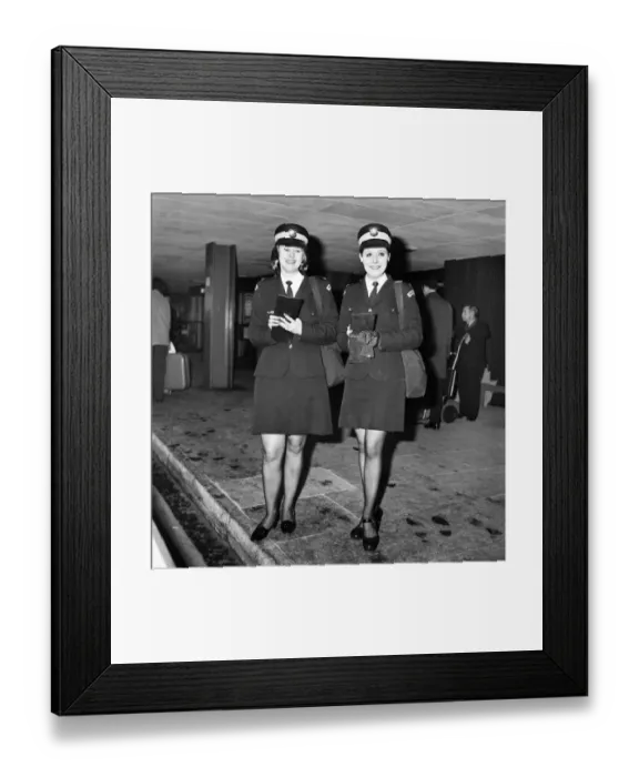 Framed Print : Beauty Queen Traffic Wardens. Travellers St Londons Heathrow Airport may have their