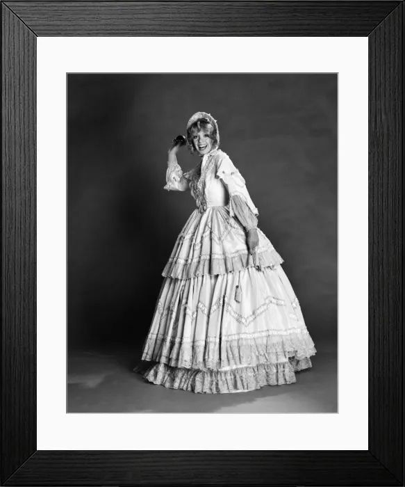 Framed Print : Fashion  /  Old. Beverley Pilkington in Crinoline'dress. January 1975 75-00423