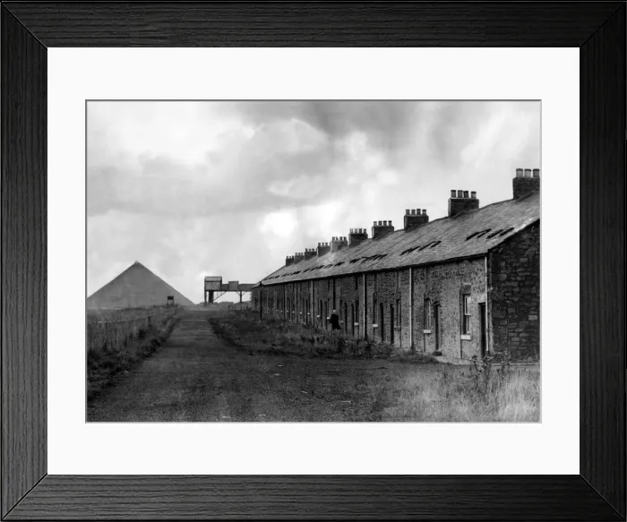 Framed Print : At the end of Marley Hills High row, a pit heap and pit workings Framed Print : At the end of Marley Hills High row, a pit heap and pit workings