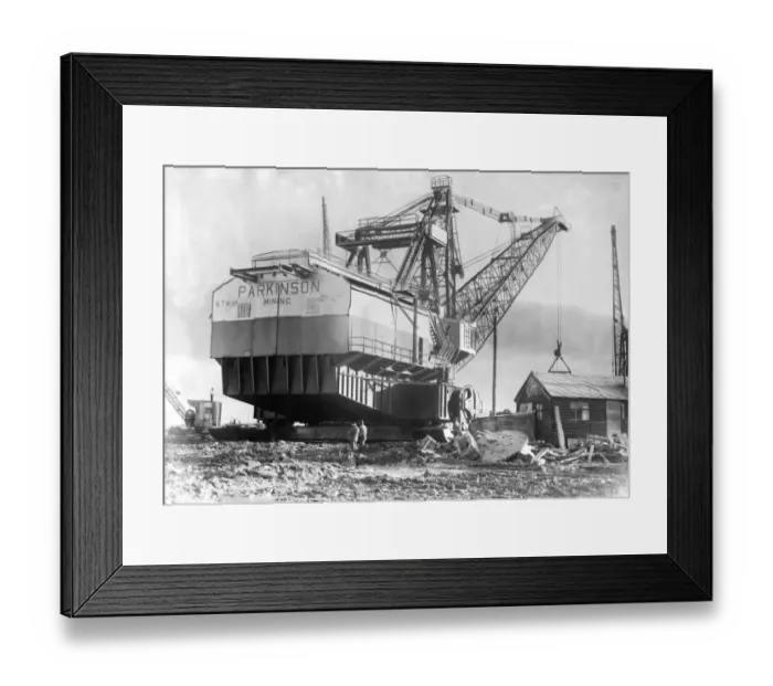 Framed Print : The great excavator was walking on to the site when the 1 Framed Print : The great excavator was walking on to the site when the 1