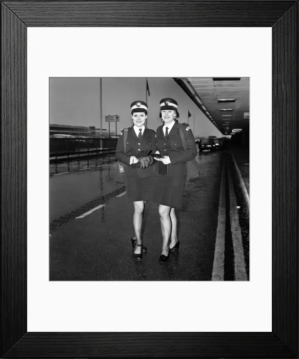 Framed Print : Beauty Queen Traffic Wardens. Travellers St Londons Heathrow Airport may have their