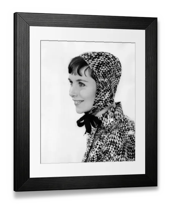 Framed Print : Clothing. Fashion. Ann Cave. Fetching bonnet-type headwear tied with a ribbon