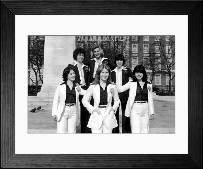 Framed Print : The Guys and Dolls pop group. February 1975 75-01169-001 Framed Print : The Guys and Dolls pop group. February 1975 75-01169-001