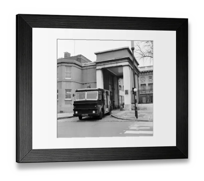 Framed Print : Royal Mint: Coin van pictured leaving the Royal Mint. January 1970 70-00013 Framed Print : Royal Mint: Coin van pictured leaving the Royal Mint. January 1970 70-00013