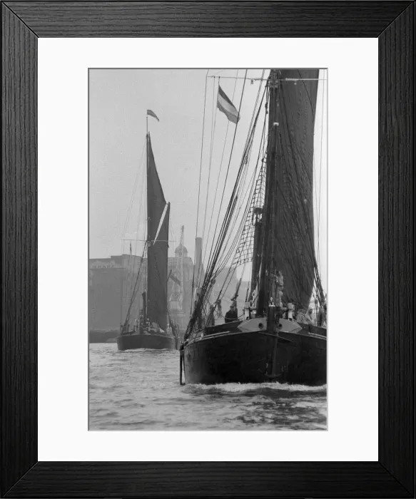Framed Print : Boats River Thames Barges, July 1972. Two Thames barges built at the start Framed Print : Boats River Thames Barges, July 1972. Two Thames barges built at the start