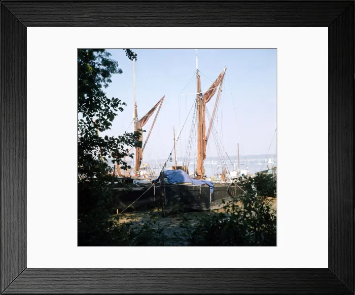 Framed Print : Sailing Barges on the River Thames Ships shipping Barge Boats moored Framed Print : Sailing Barges on the River Thames Ships shipping Barge Boats moored