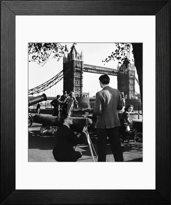 Framed Print : The final shot against tower bridge framed by ancient canon