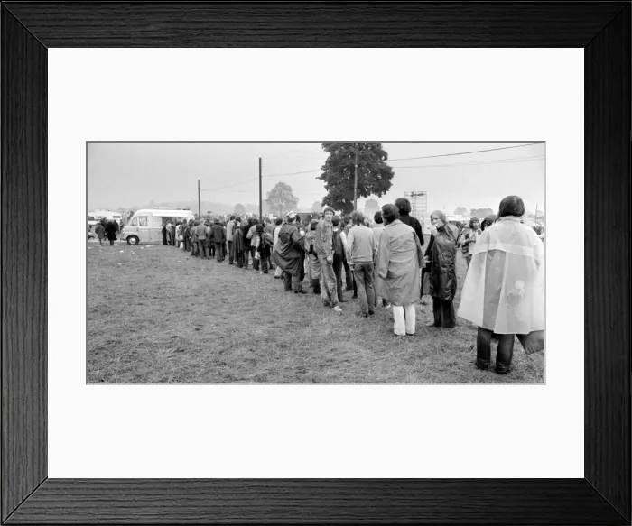 Framed Print : Music Fans queue for fish & chips at the Bath Festival of Blues & Progressive Music Framed Print : Music Fans queue for fish & chips at the Bath Festival of Blues & Progressive Music