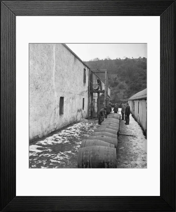 Framed Print : A Glenlivet Distillery workers seen here with barrels of their finest single malt whisky Framed Print : A Glenlivet Distillery workers seen here with barrels of their finest single malt whisky