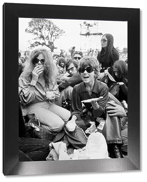Jane Fonda in the crowd at The Isle of Wight Festival. 30th August 1969