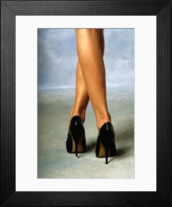 : Clothing Boots And Shoes. A model presents black high heel shoes : Clothing Boots And Shoes. A model presents black high heel shoes