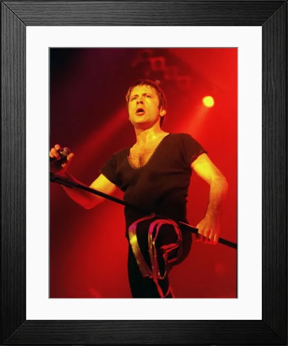  : Bruce Dickinson lead singer with rock group Iron Maiden on stage last night in Paris