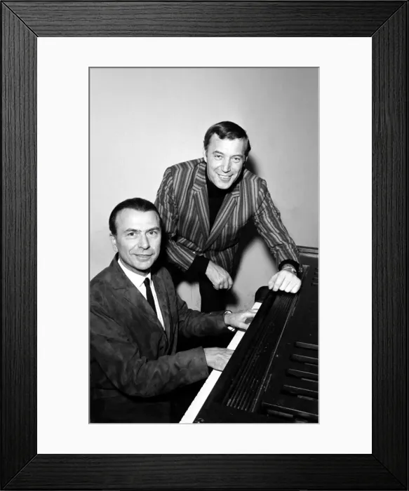 Framed Print : Irish songwriter Val Doonican and Bruce Clarke at the piano. 26th November 1968 Framed Print : Irish songwriter Val Doonican and Bruce Clarke at the piano. 26th November 1968