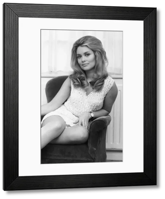 Framed Print : Alexandra Bastedo, British actress, pictured at home in London, Friday 3rd January 1969