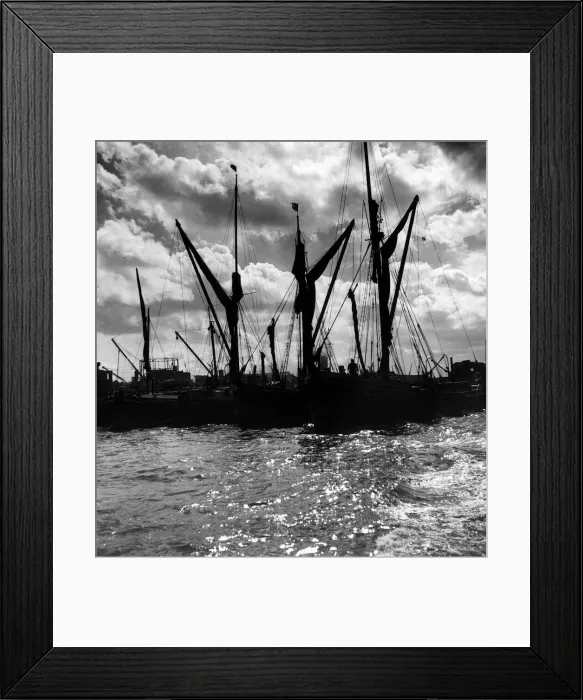 Framed Print : London Views Thames River 1945-1950 Barges & ships at the pool Circa 1947 Framed Print : London Views Thames River 1945-1950 Barges & ships at the pool Circa 1947