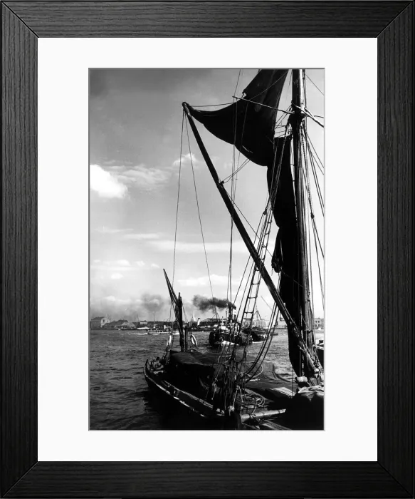 Framed Print : London Views Thames River barges ships and tug boats Framed Print : London Views Thames River barges ships and tug boats