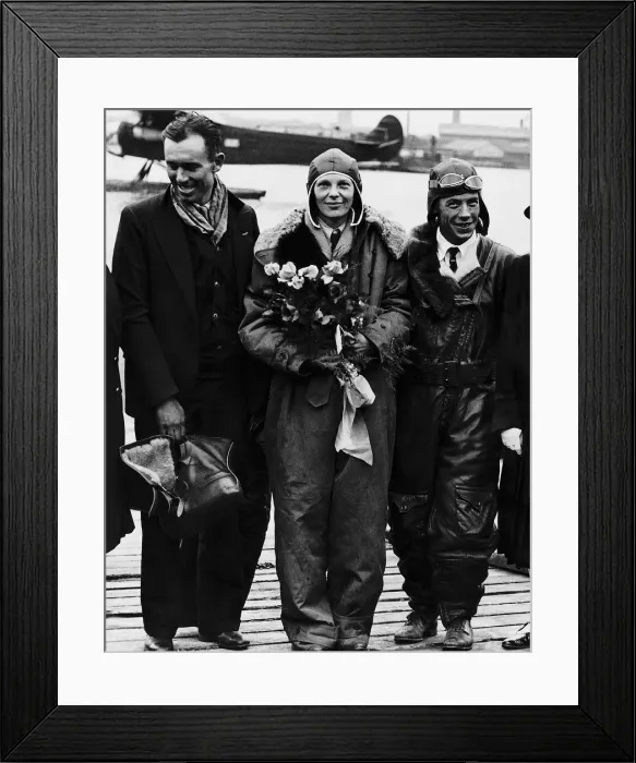 Framed Print : Amelia Earhart earned a place of honour in the history with her memorable crossing of Framed Print : Amelia Earhart earned a place of honour in the history with her memorable crossing of