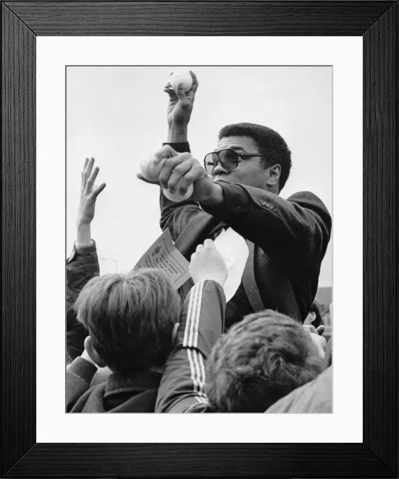 Framed Print : Muhammad Ali at Nuneaton. The boxing legend brought his own kind of magic to thrill Framed Print : Muhammad Ali at Nuneaton. The boxing legend brought his own kind of magic to thrill