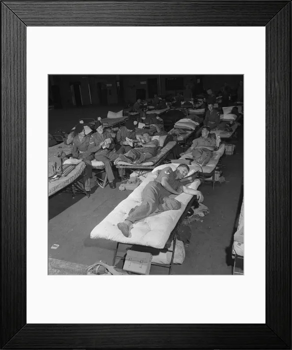 Framed Print : Men of the Lancashire Fusiliers set up home in a hanger in Nairobi in Kenya during Framed Print : Men of the Lancashire Fusiliers set up home in a hanger in Nairobi in Kenya during
