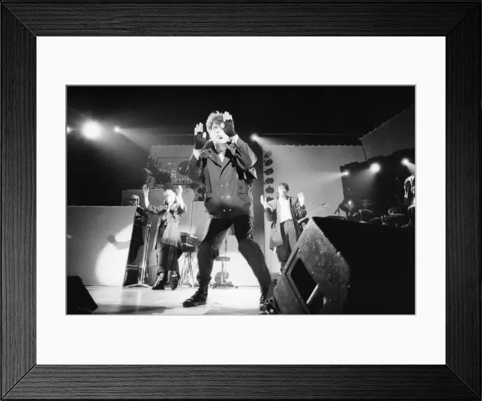 Framed Print : British pop group The Thompson Twins performing on stage during a concert in Oxford Framed Print : British pop group The Thompson Twins performing on stage during a concert in Oxford