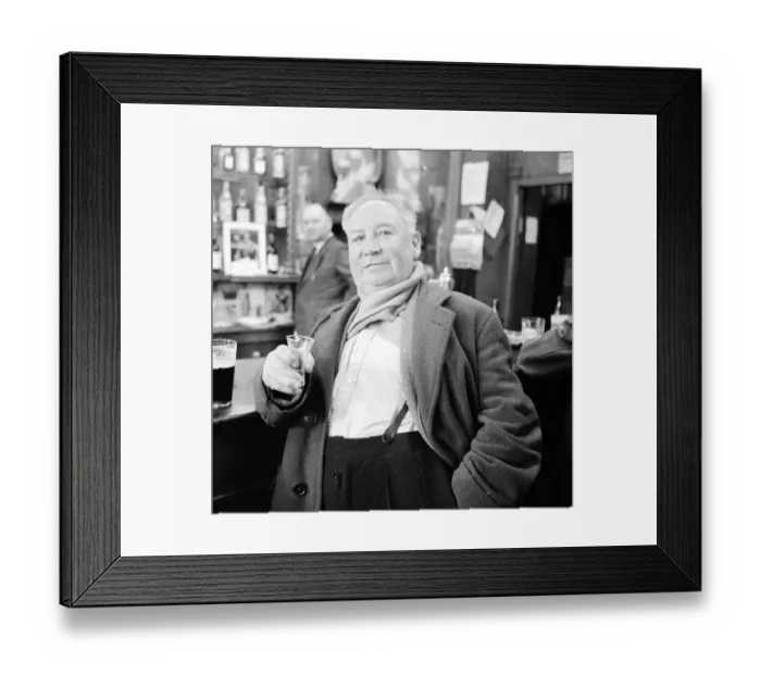 Framed Print : A shipyard worker seen here enjoying a whisky chaser and a pint after knocking off work Framed Print : A shipyard worker seen here enjoying a whisky chaser and a pint after knocking off work