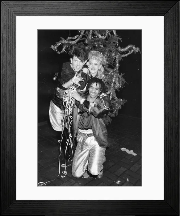Framed Print : Tom Bailey, Alaanah Currie and Josh Leeway who form British pop group The Thompson Twins Framed Print : Tom Bailey, Alaanah Currie and Josh Leeway who form British pop group The Thompson Twins